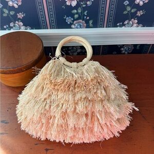 Raffia Straw Fringe Handbag